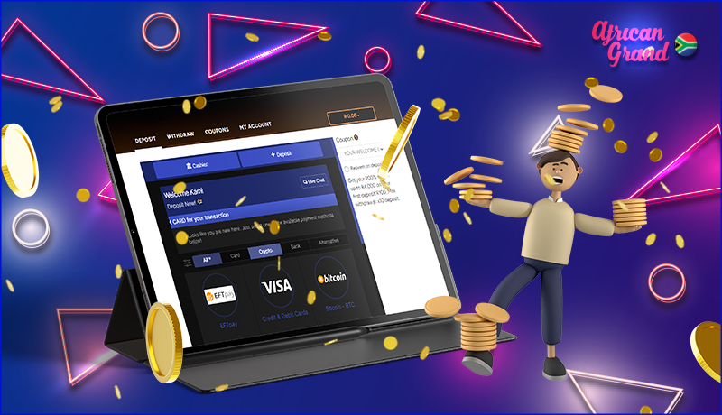 African Grand online casino supports many payment methods